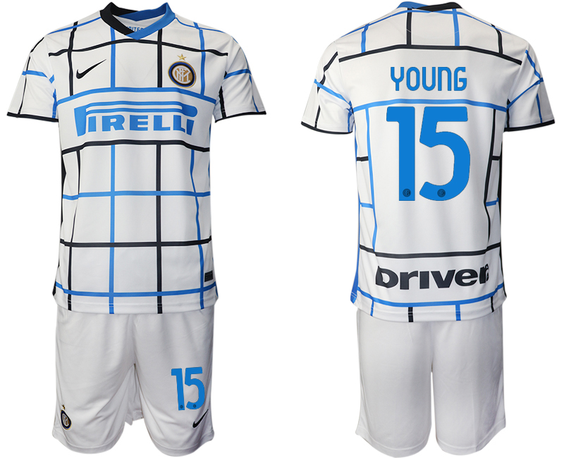 Men 2020-2021 club Inter milan away #15 white Soccer Jerseys